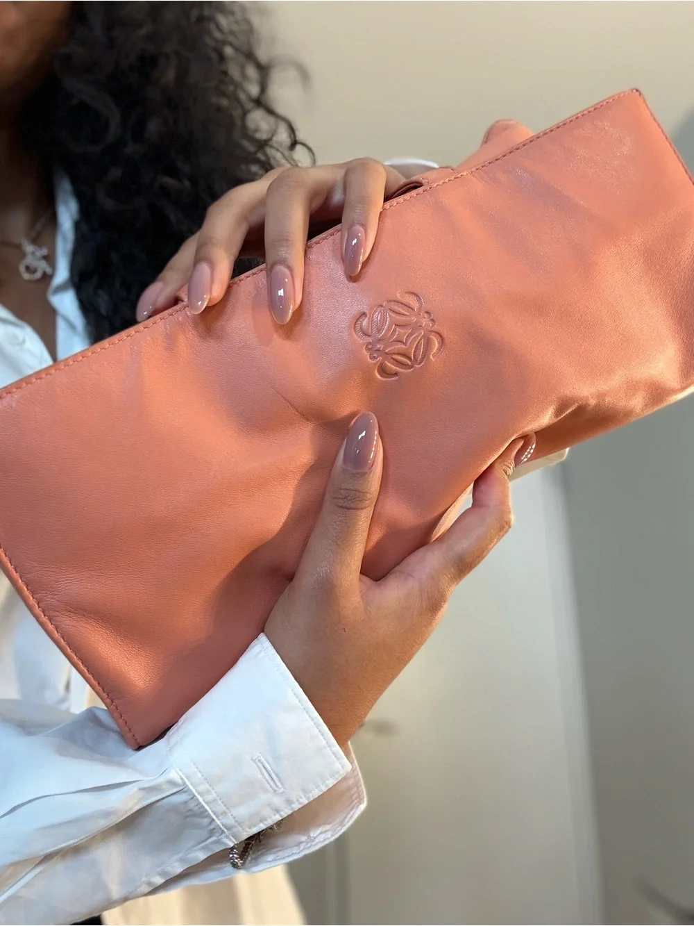 Loewe Coral Pink Leather Tote